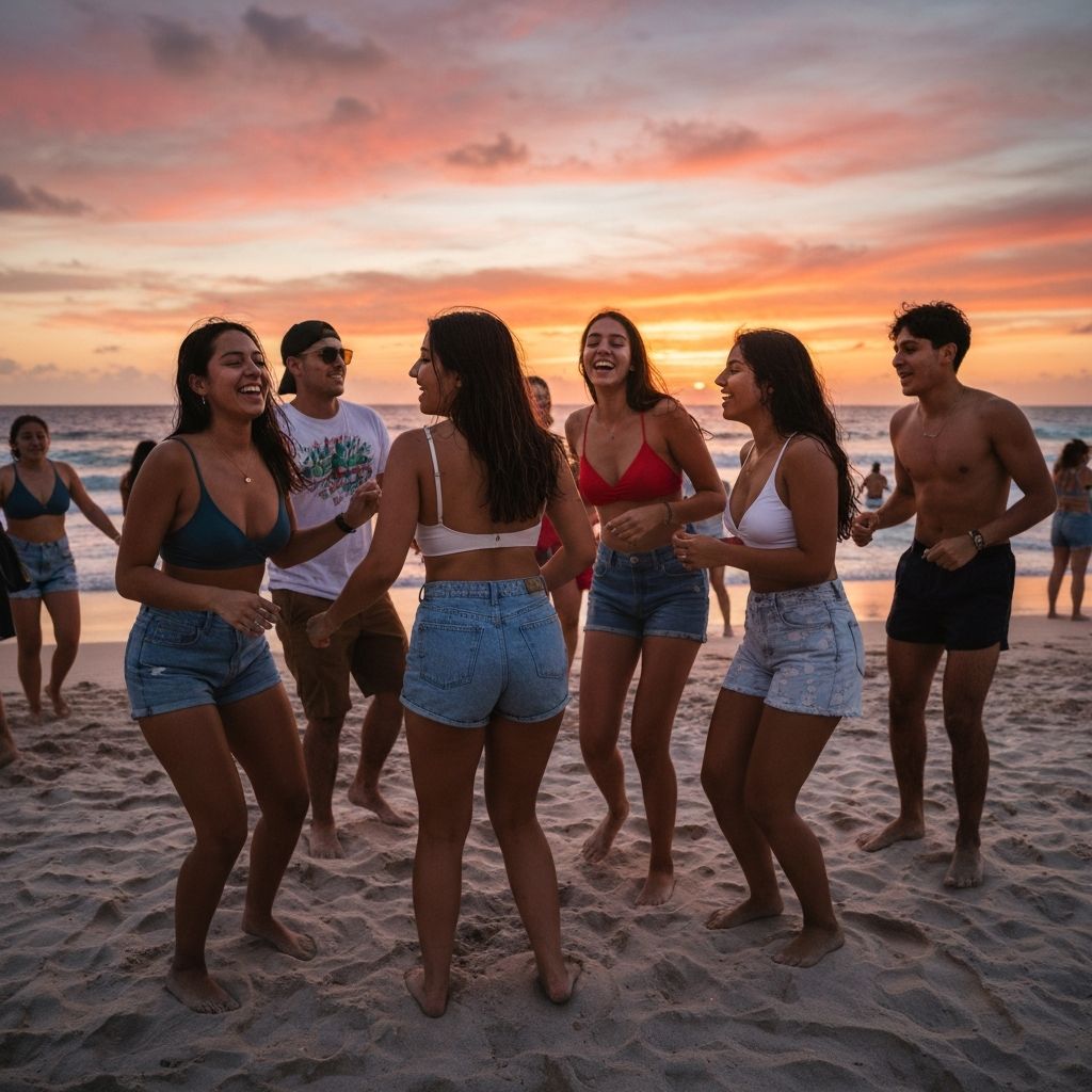 Spring Break Party Crowd